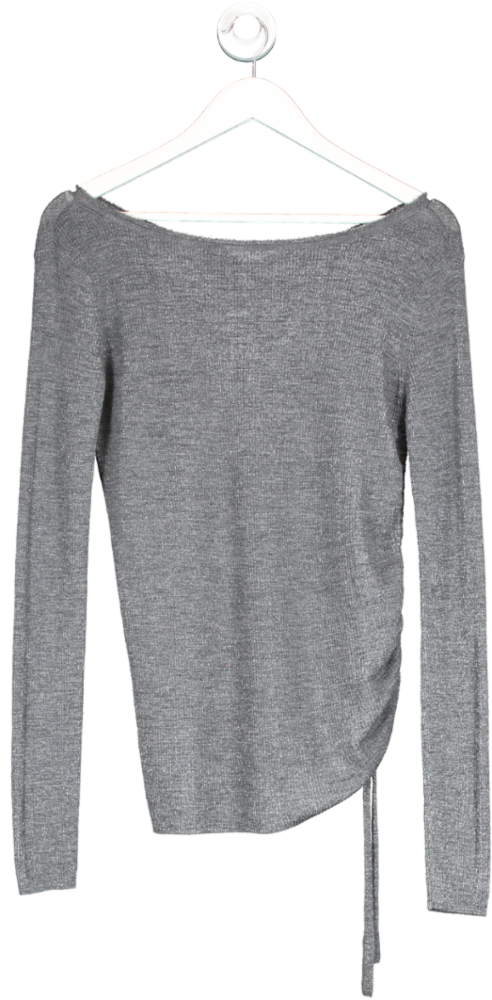 Image of All Saints Grey Vana Crew Neck Top UK M