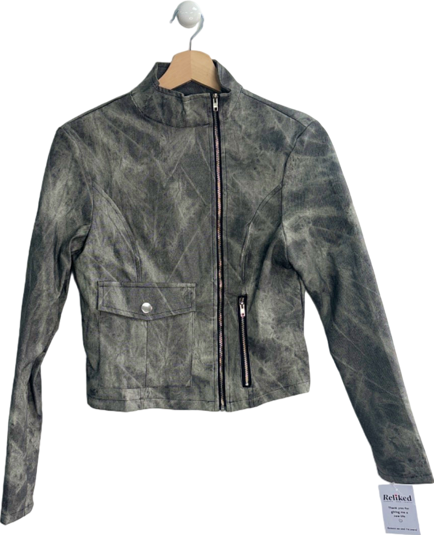 image of Fashion Nova Grey Washed Denim Jacket XS