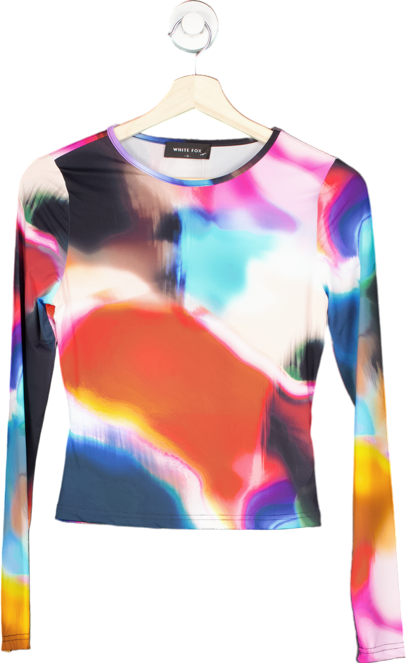 Image of White Fox Multicolour Abstract Long Sleeve Top S