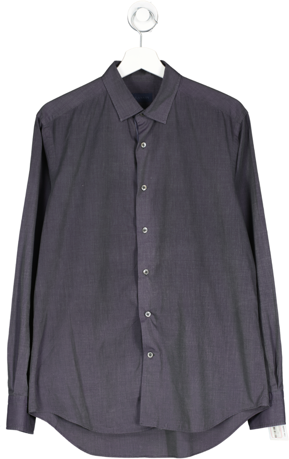 image of Lanvin Blue Two Tone Fitted Cotton Shirt UK L