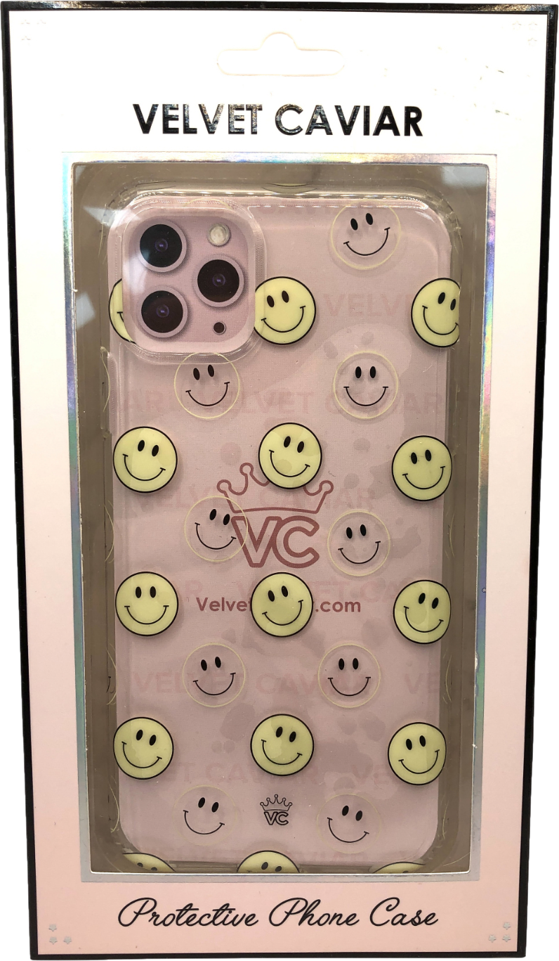 Image of Velvet Caviar Multicoloured Smiley Clear Phone Case - Iphone 11 Pro Max