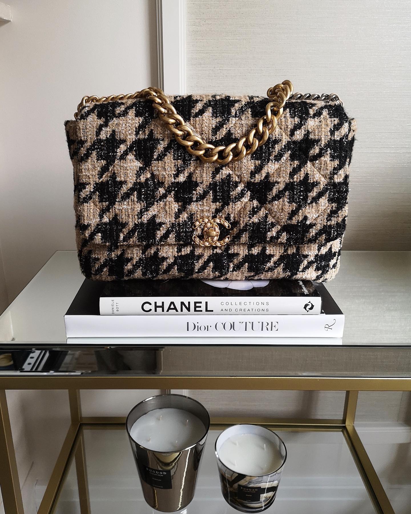 FWRD Renew Chanel Shearling Bag in Black
