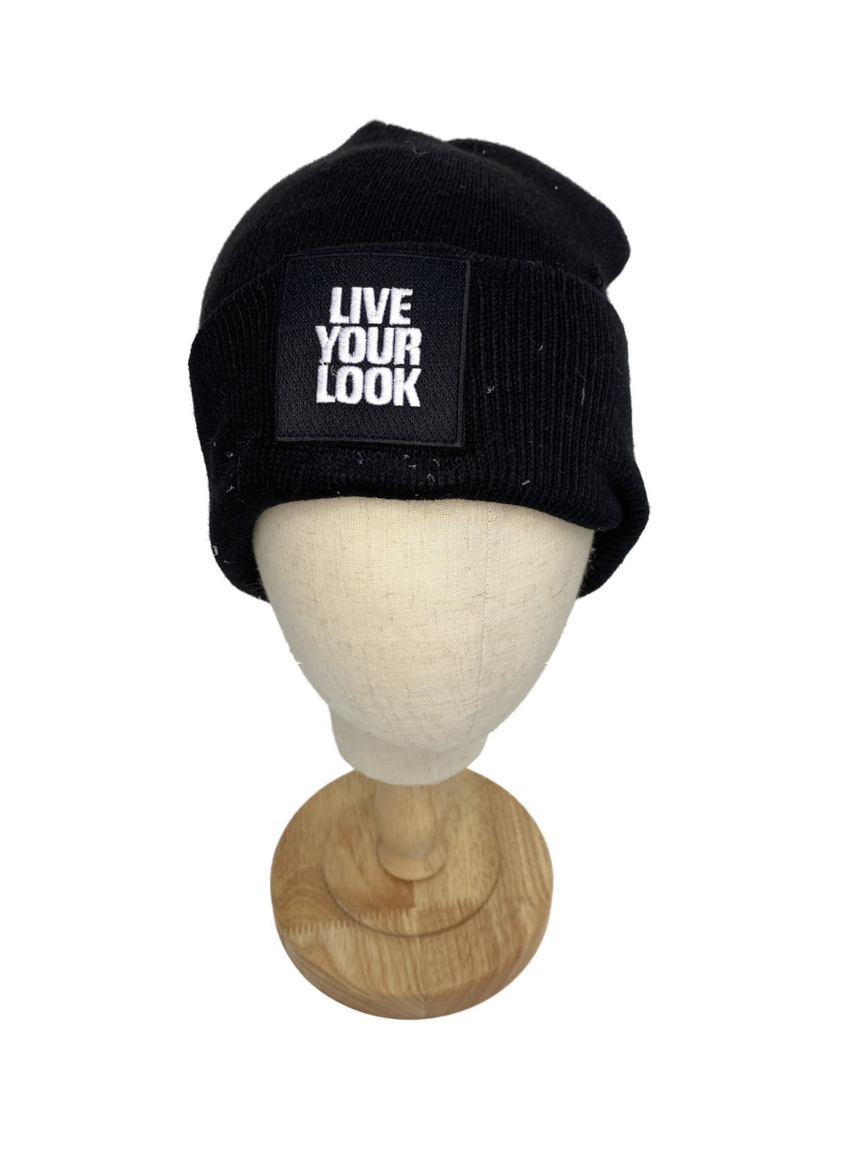 image of Black Live Your Look Beanie Hat One Size