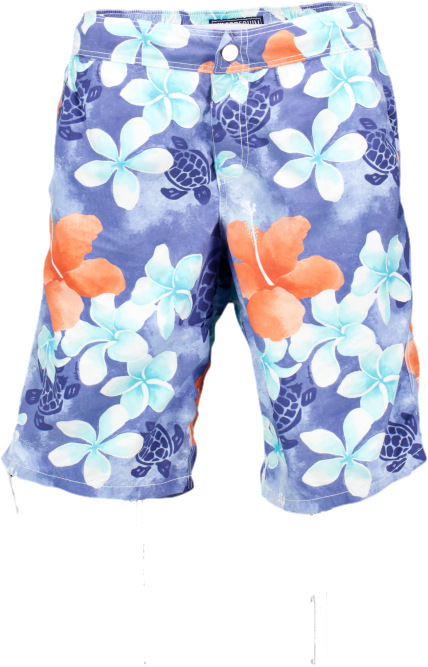 image of VILEBREQUIN Blue Floral Longer Length Swim Shorts UK M