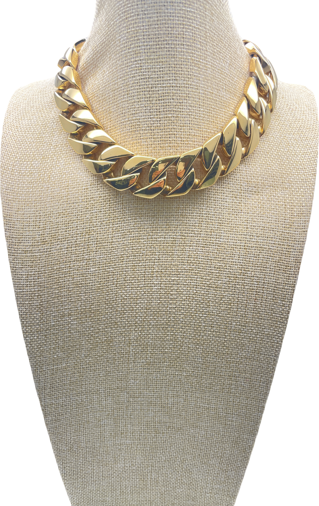 image of Yellow Gold 24k Plated Gold Chunky Chain Necklace