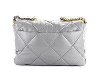 Chanel 19 large handbag, Shiny lambskin, gold-tone, silver-tone