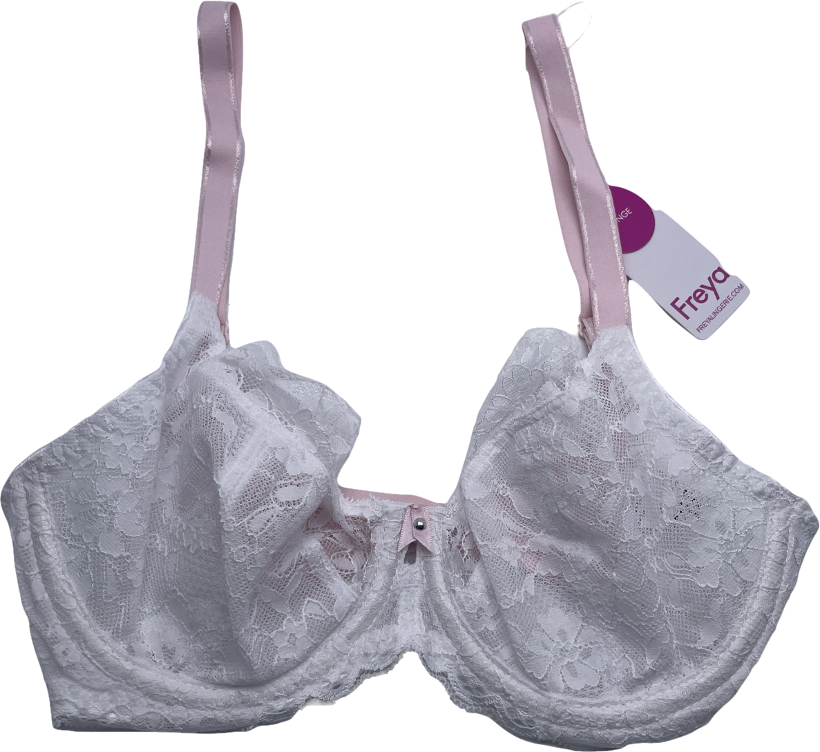 Freya White Daydreaming Balcony Bra (uk 32f) And Briefs (ukm) UK 32F