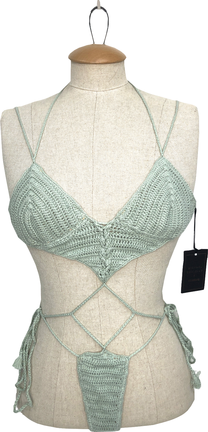 image of REVOLVE Green Michael Costello Crochet One Piece UK XXXS