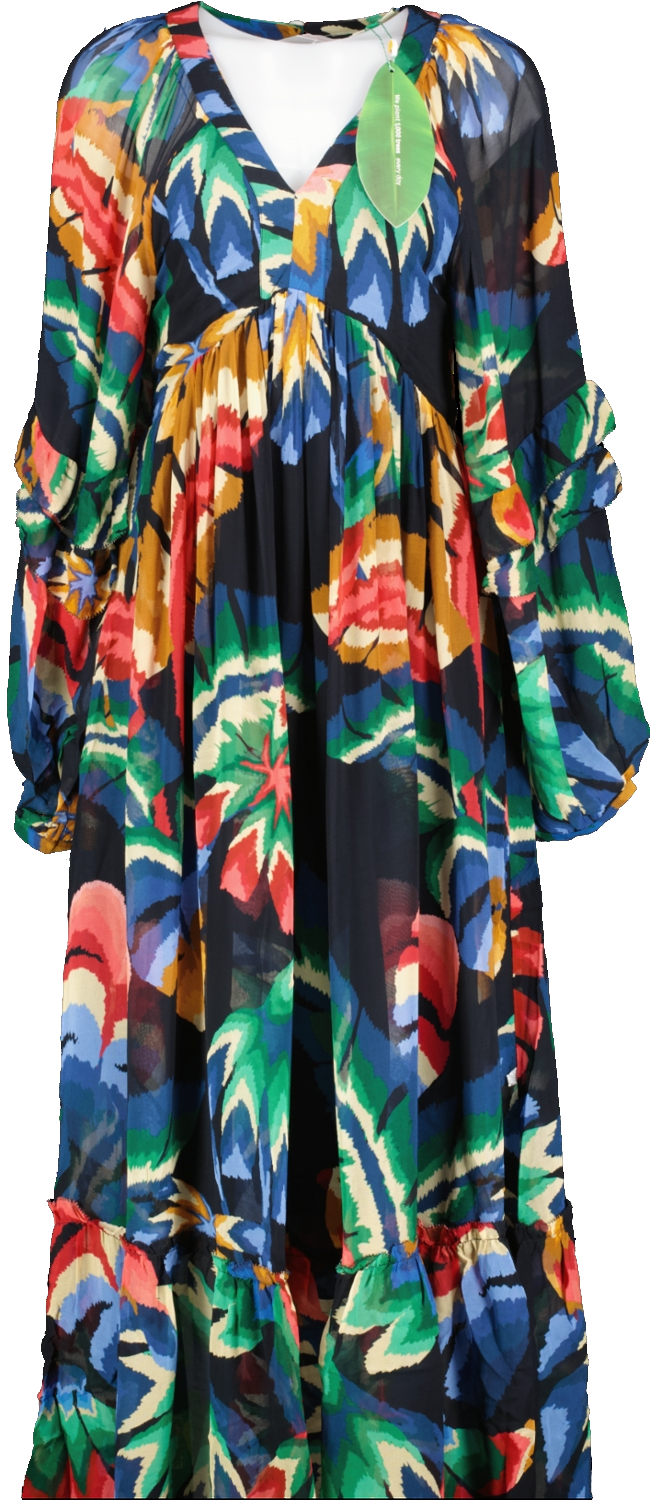 Image of Farm Rio Multicoloured Chevron Forest Maxi Dress BNWT UK XS