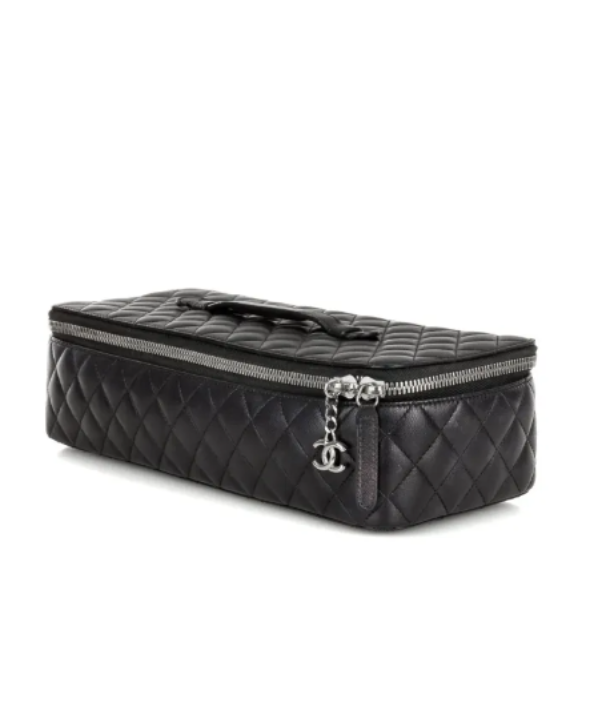 Chanel 19 maxi handbag, Shiny lambskin, gold-tone, silver-tone