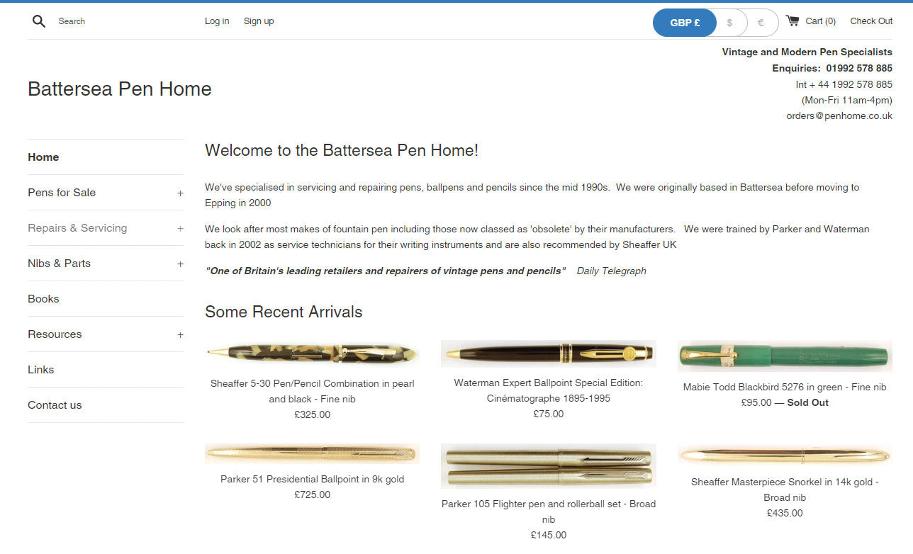 Battersea Pen Home website