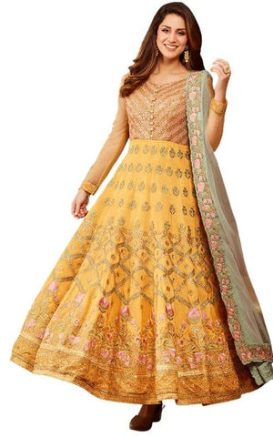 Anarkali in Yellow