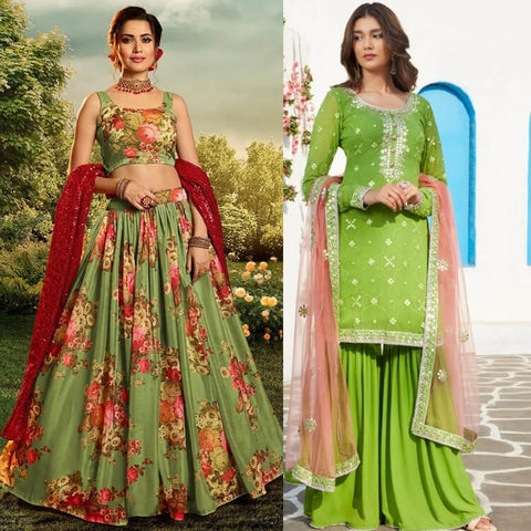 Mehndi Lehenga: Shop Designer Mehendi Lehengas Online USA