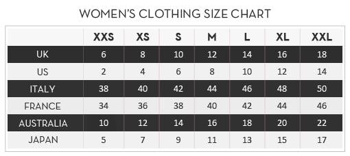 Standard Ladies Size Chart