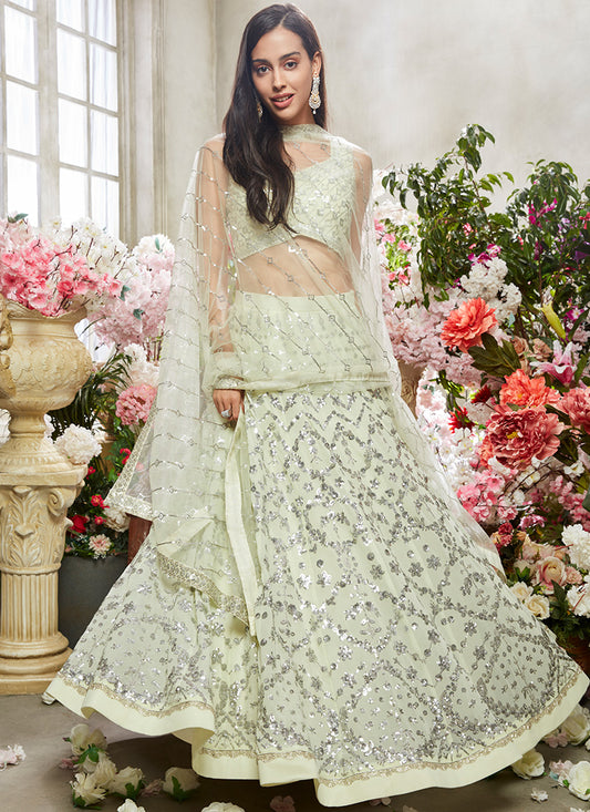 Emerald Green Sequins Embroidered Lehenga