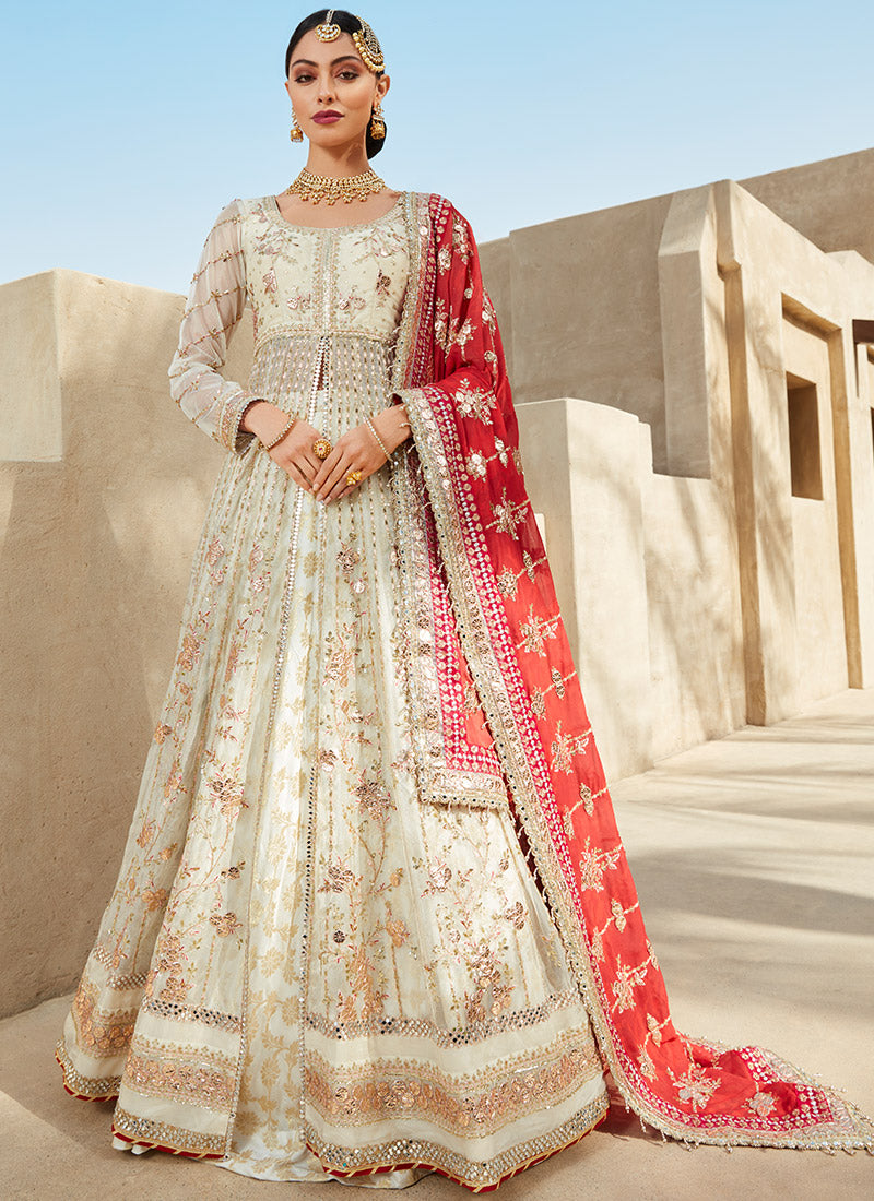 off white anarkali