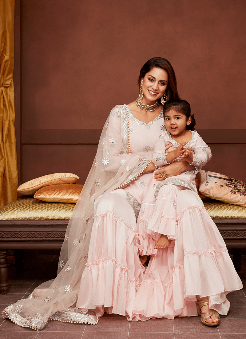 baby pink gharara