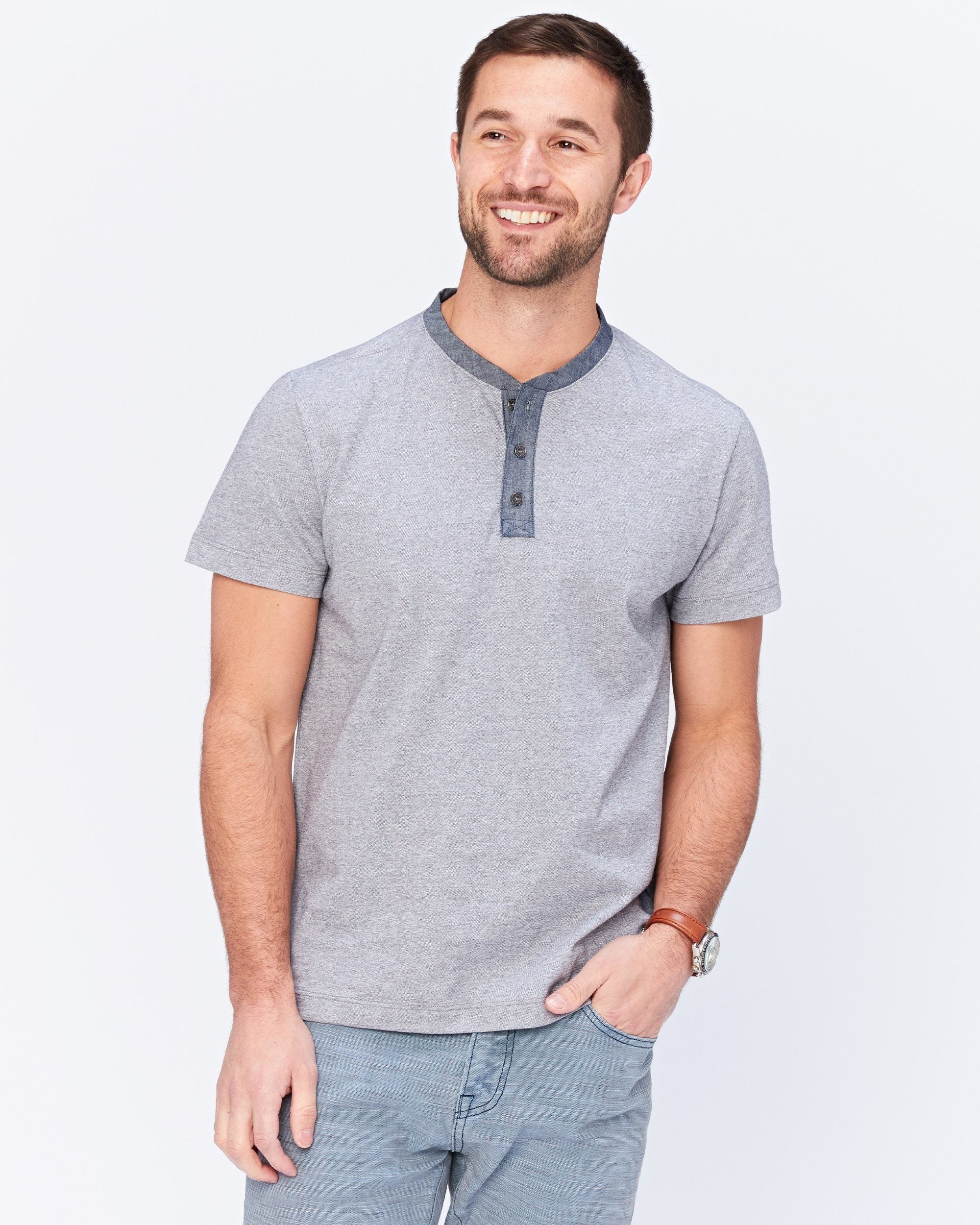 Rockaway Beach Henley – Agave Denim