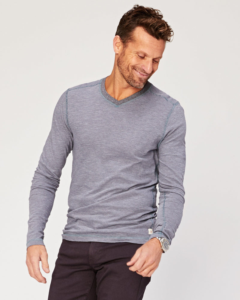 Kentwood Long Sleeve V Neck – Agave Denim