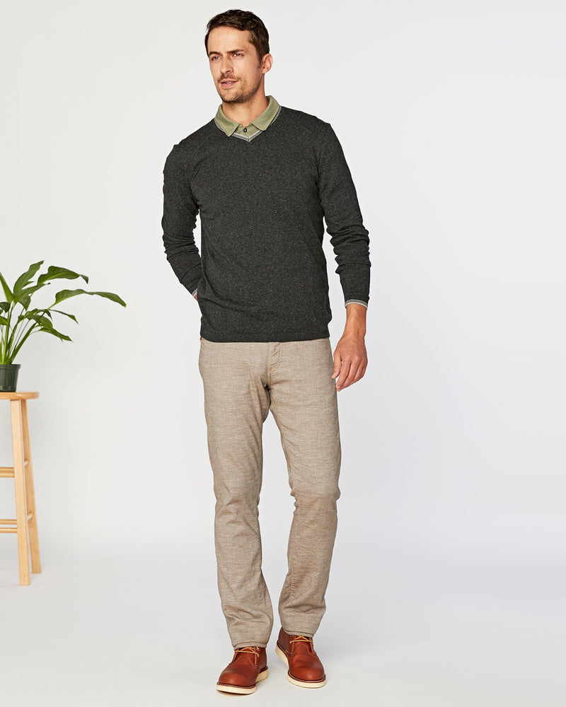 Fin Supima Long Sleeve Vee – Agave Denim