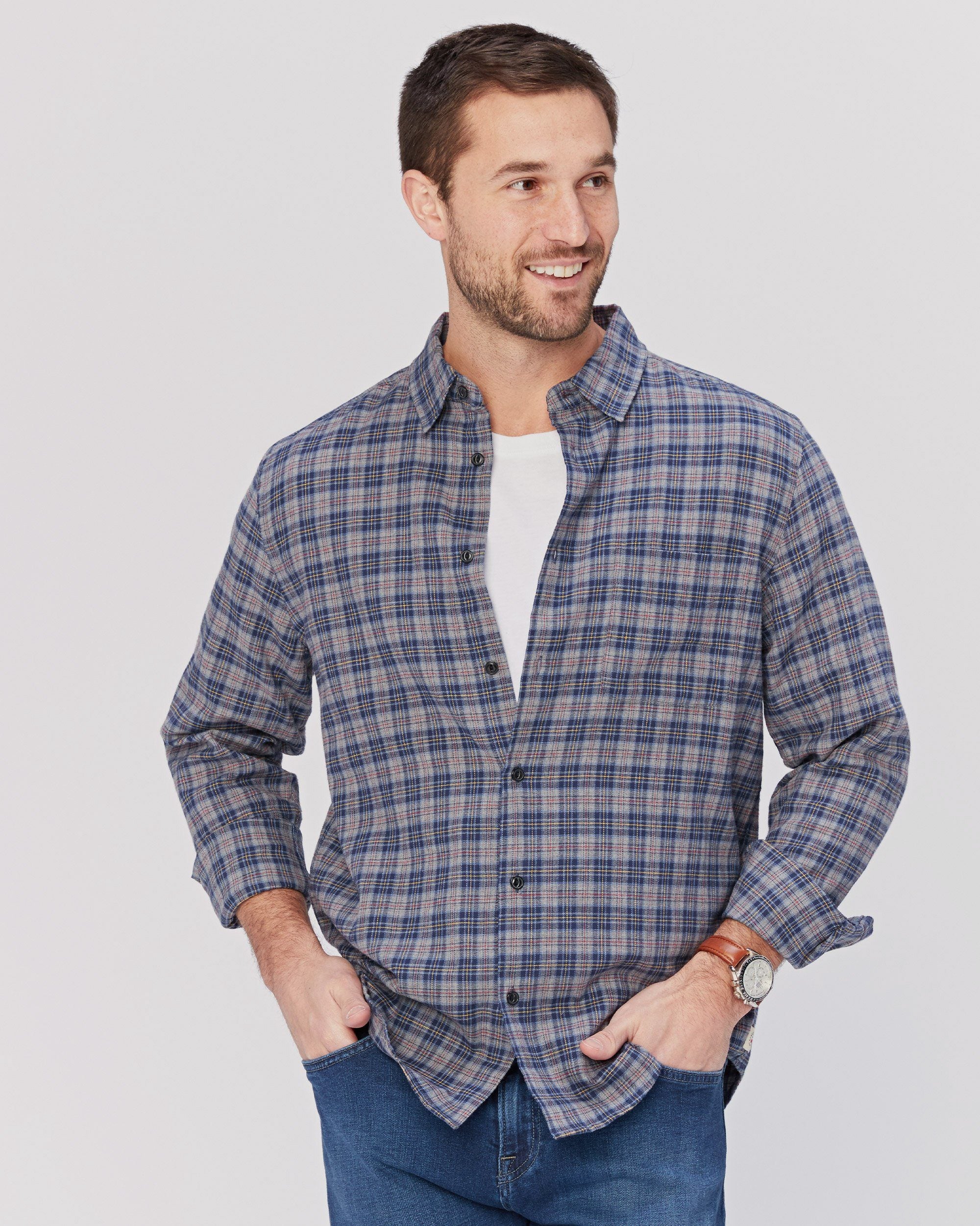 Hartley Plaid Button Up – Agave Denim