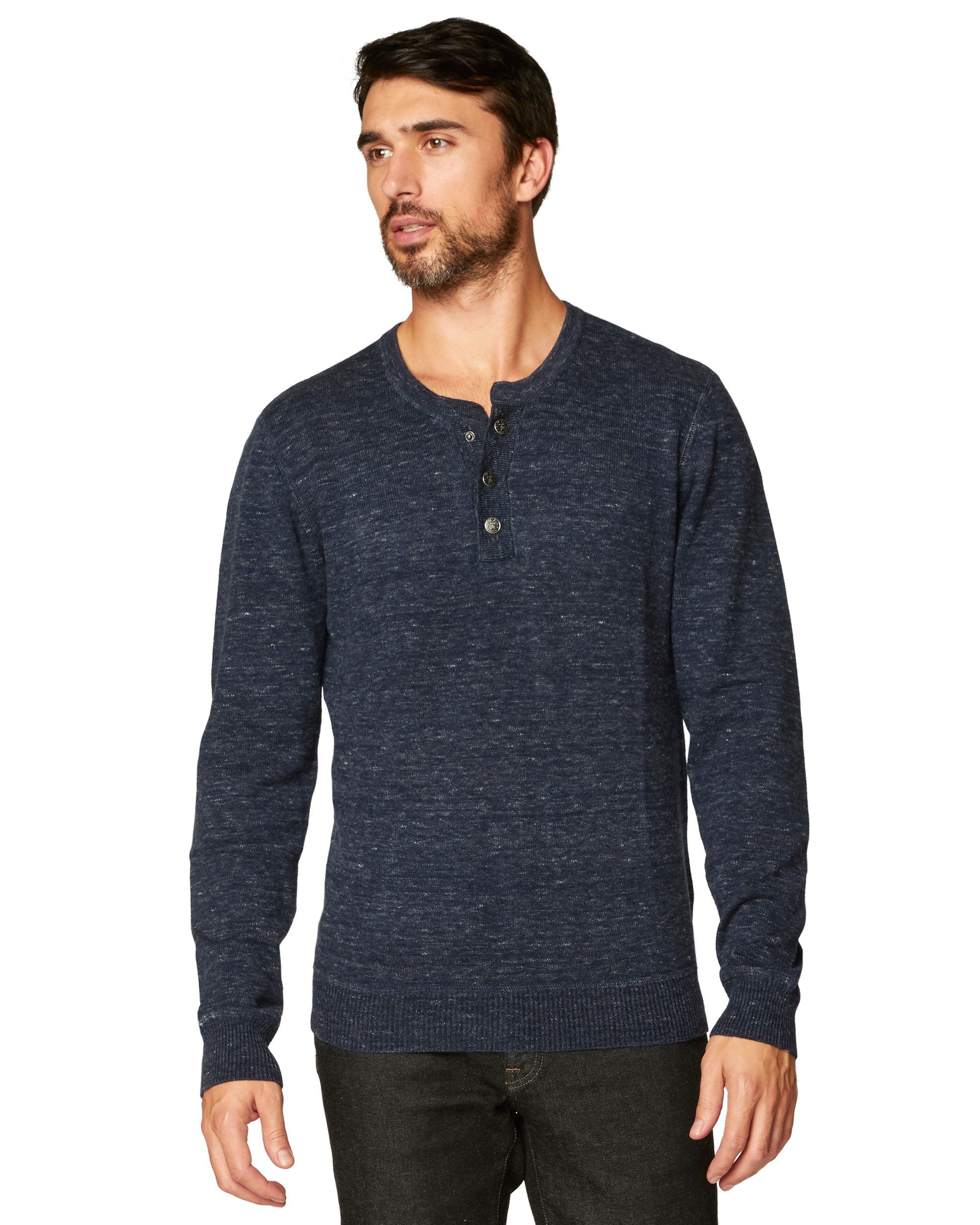 Hollow Long Sleeve Henley – Agave Denim