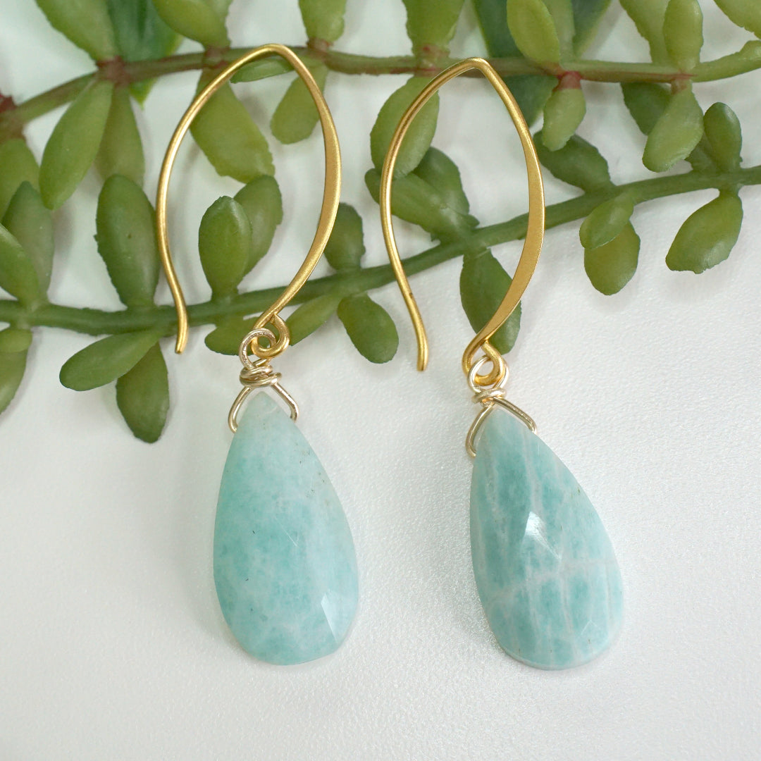 Pear Amazonite Earrings