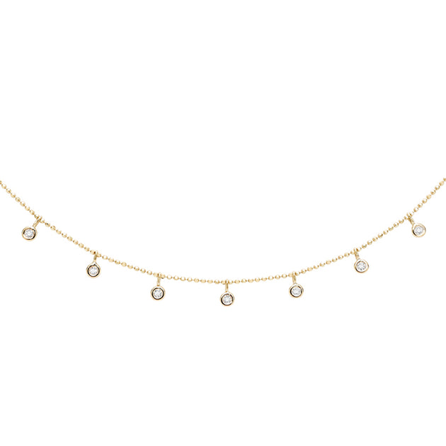 diamond bezel choker necklace