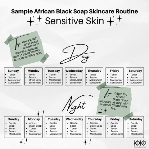 African Black Soap Skinare Routine for Sensitive Skin