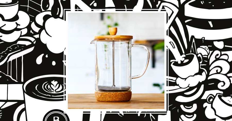 MELBOURNE Bamboo & Glass French Press Coffee Maker