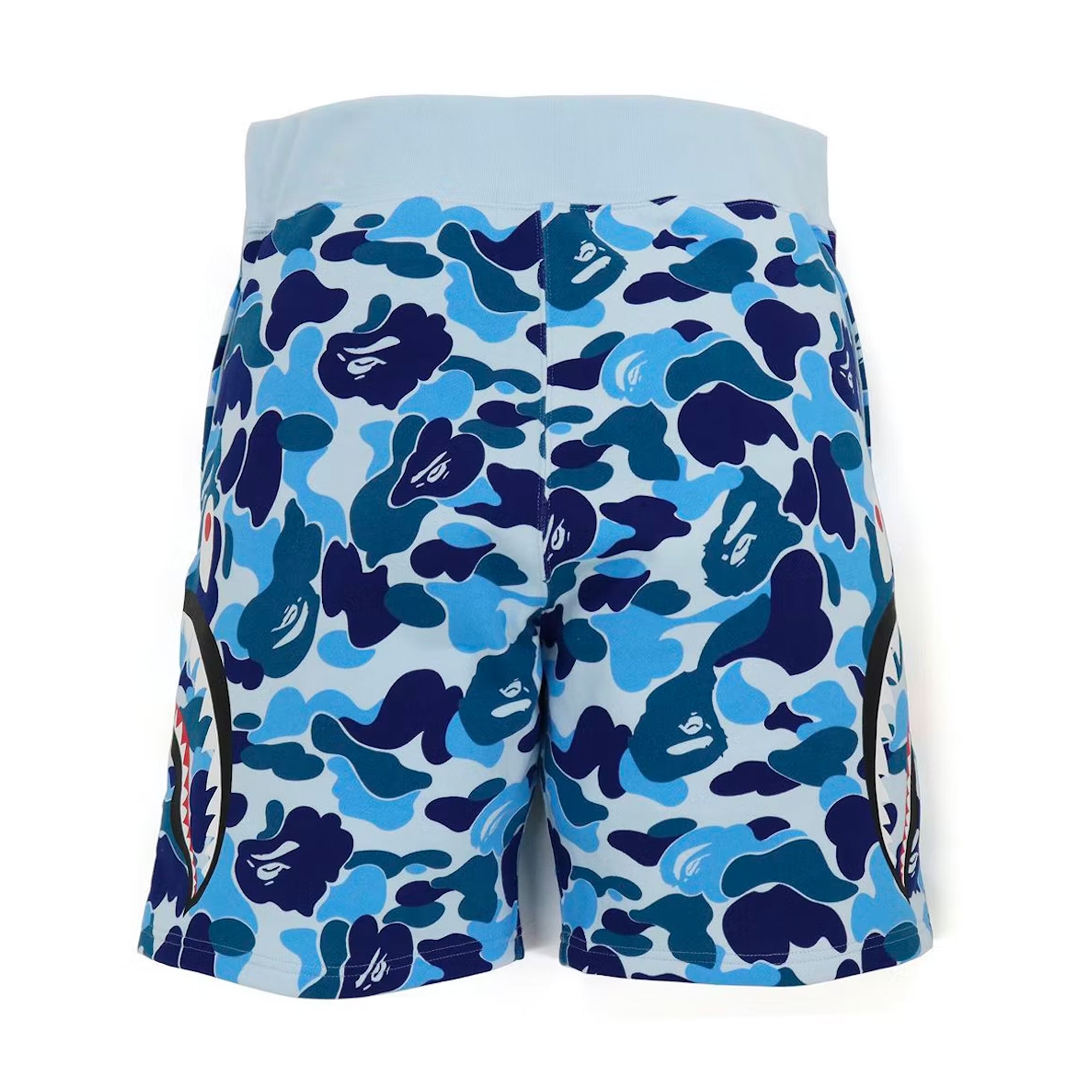 Bape Big ABC Camo Side Shark Sweat Shorts Blue – PLUS