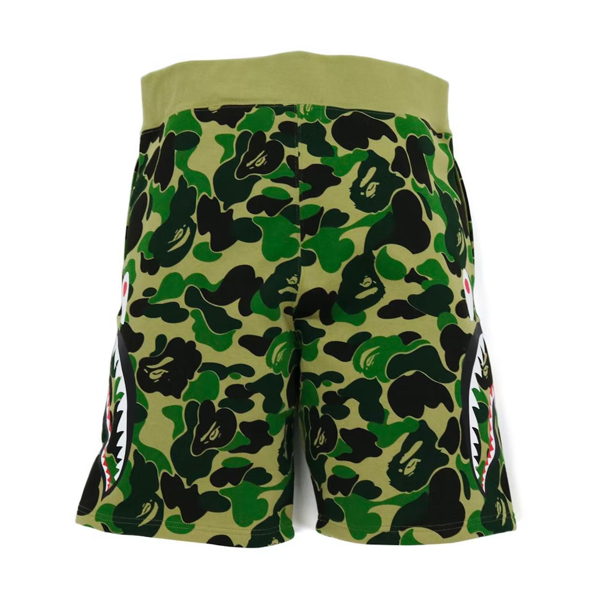 Bape Big ABC Camo Side Shark Sweat Shorts Green