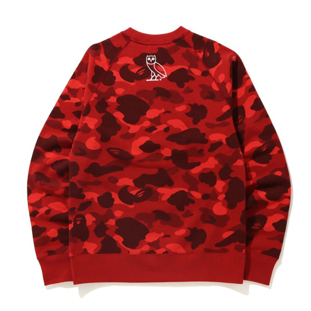 BAPE x OVO Color Camo Crewneck Red | PLUS