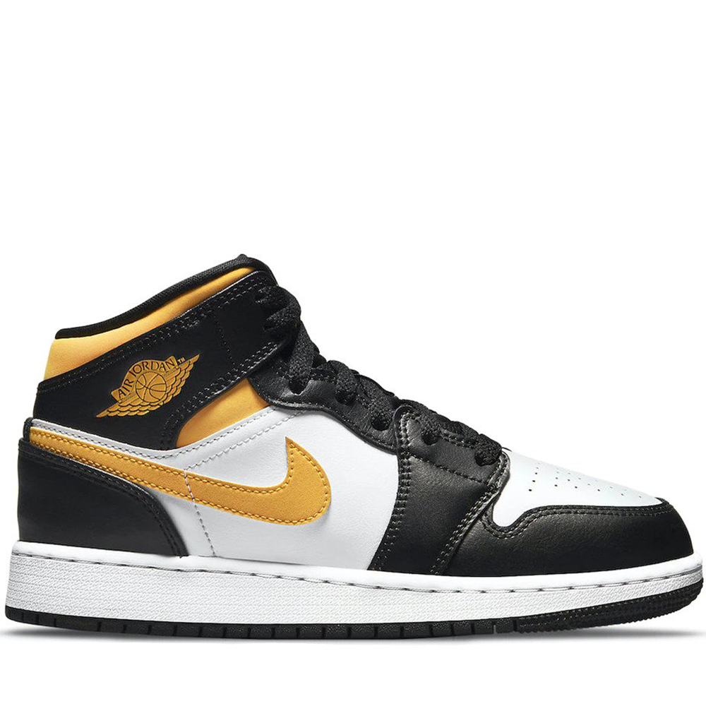 Jordan 1 Mid White Pollen Black | PLUS