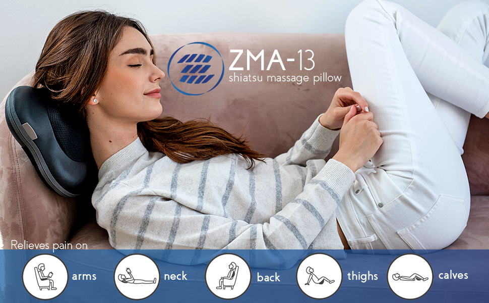 Zyllion ZMA-13 Shiatsu Back and Neck Massager Pillow with Heat