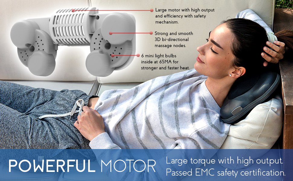 Zyllion Shiatsu Back and Neck Massager - Kneading Massage Pillow with Heat  for Shoulders, Lower Back, Calf - Use at Home and Car, Champagne,  (ZMA-13-CHV)