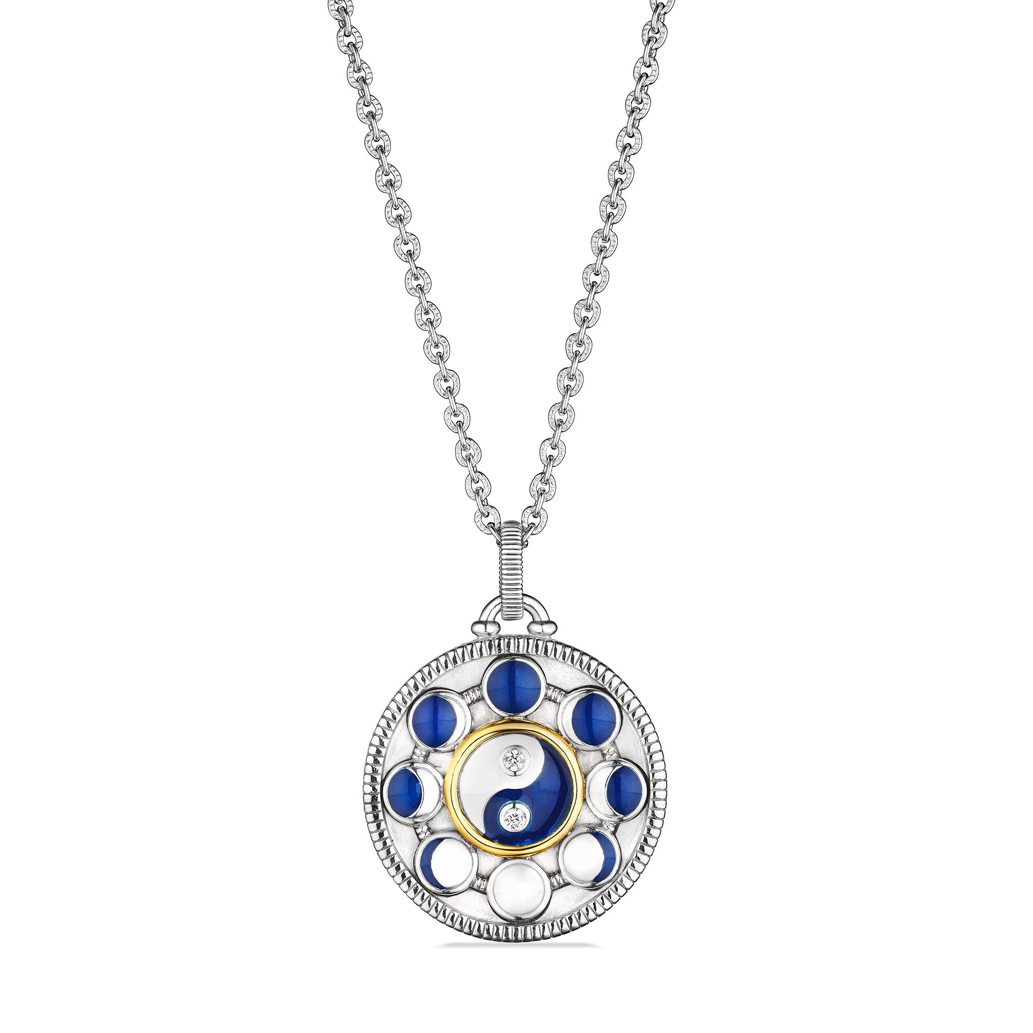 Little Luxuries Evil Eye Heart Medallion Necklace with Ruby, Diamonds