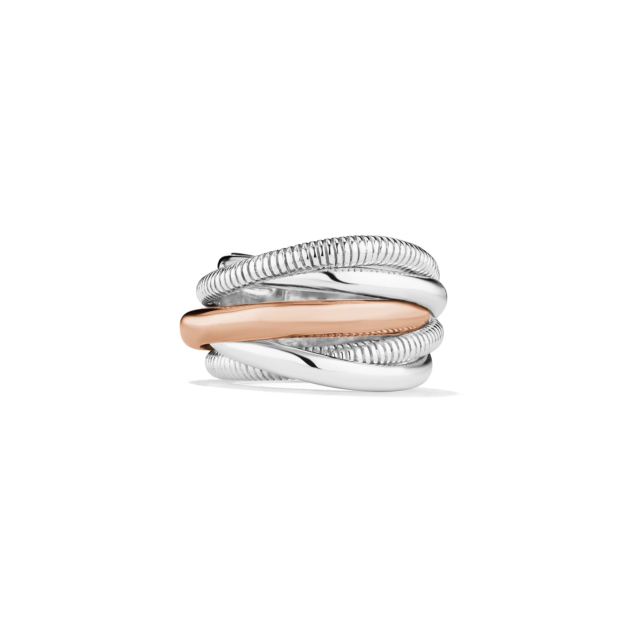 Eternity Five Band Highway Ring with 18K Rose Gold and Diamonds