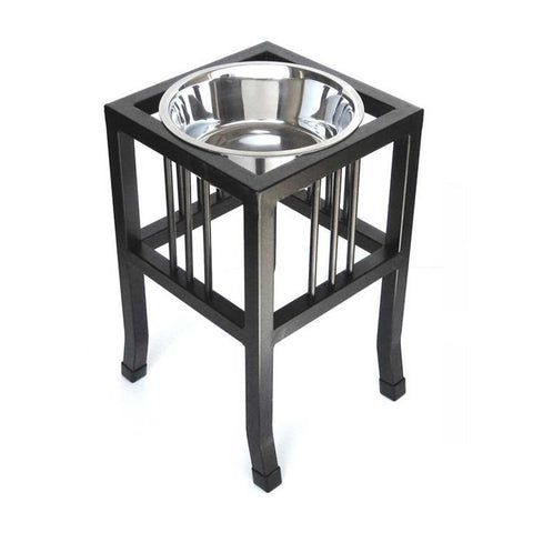 Pets Stop Slate Stainless Steel Double Bowl Diner Elevated Dog Feeder –  Fetch