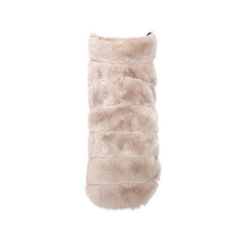 Beige Faux Fur Chewy V Winter Dog Coat