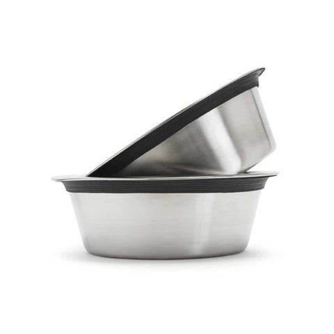 OUTWARD HOUND Stainless Steel Fun Slow Feeder Dog Bowl, 2 cup, Silver 