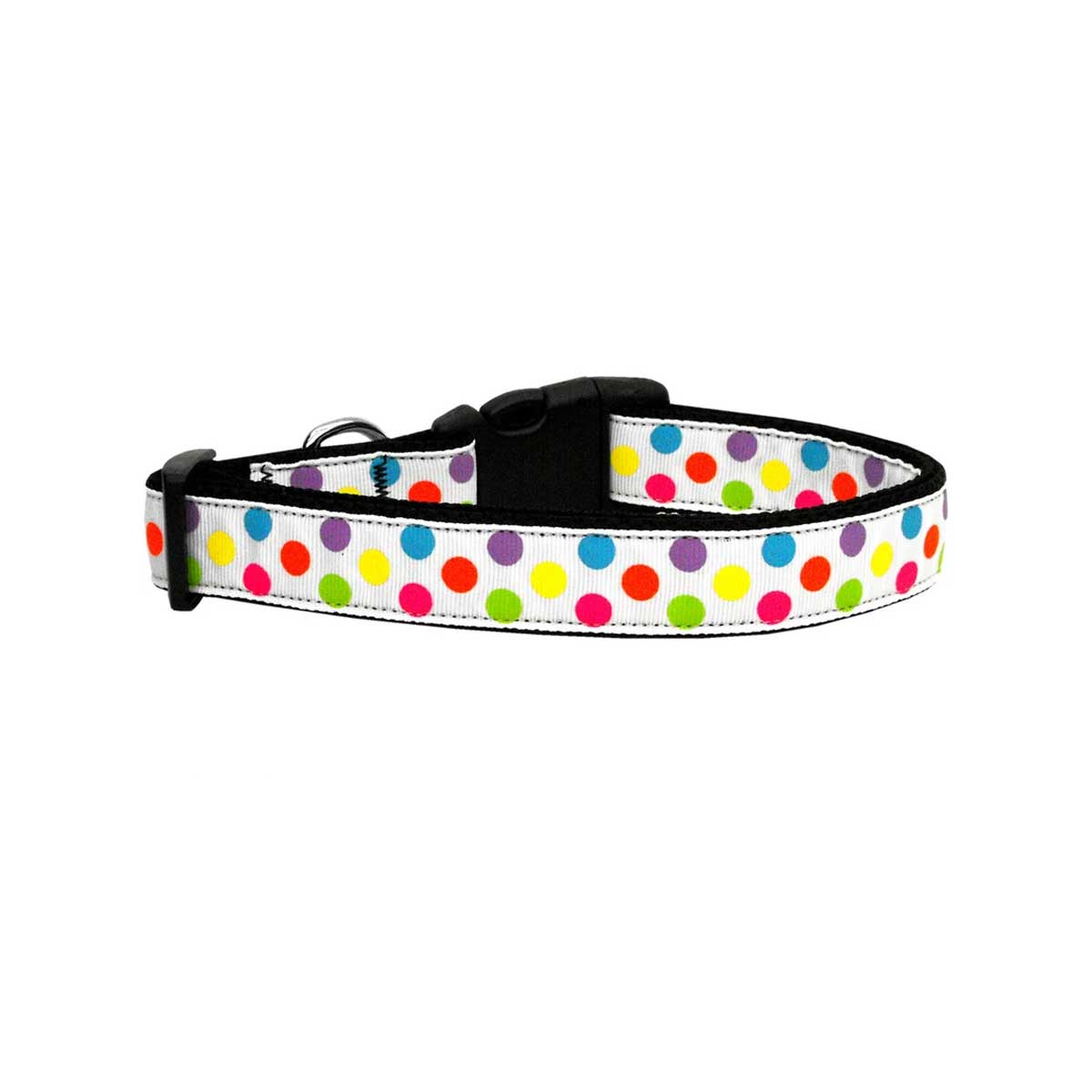 White Multi-Dot Nylon Dog Collar | Pawlicious & Company