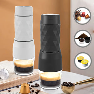 3 In1 Portable Coffee Machine Espresso Maker For Capsule & Ground Hand Press - Arkmis