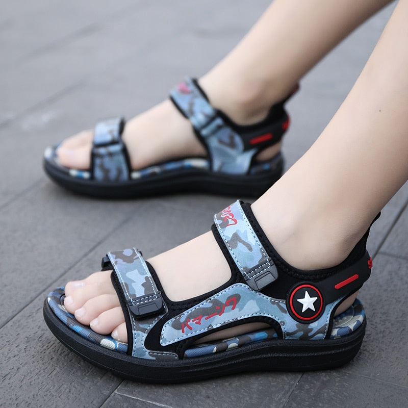 Fashion Non-slip Flat Reflective Sandals