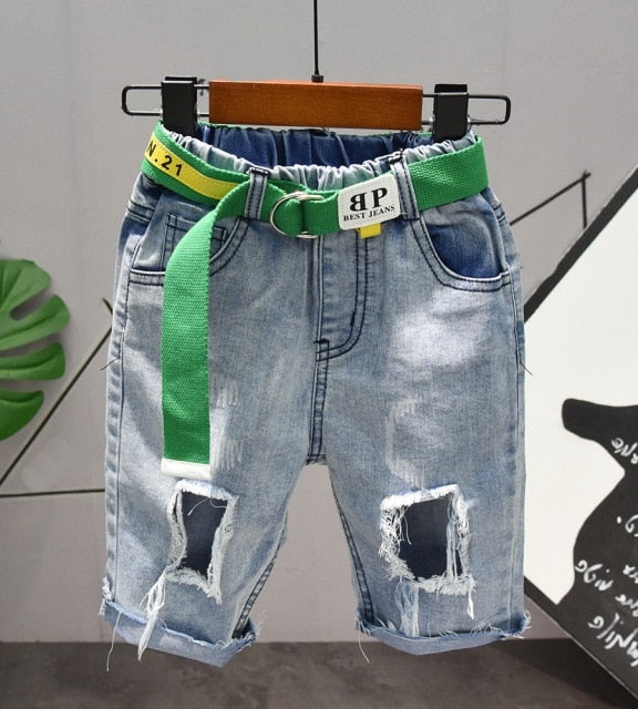 Broken Hole Denim Shorts