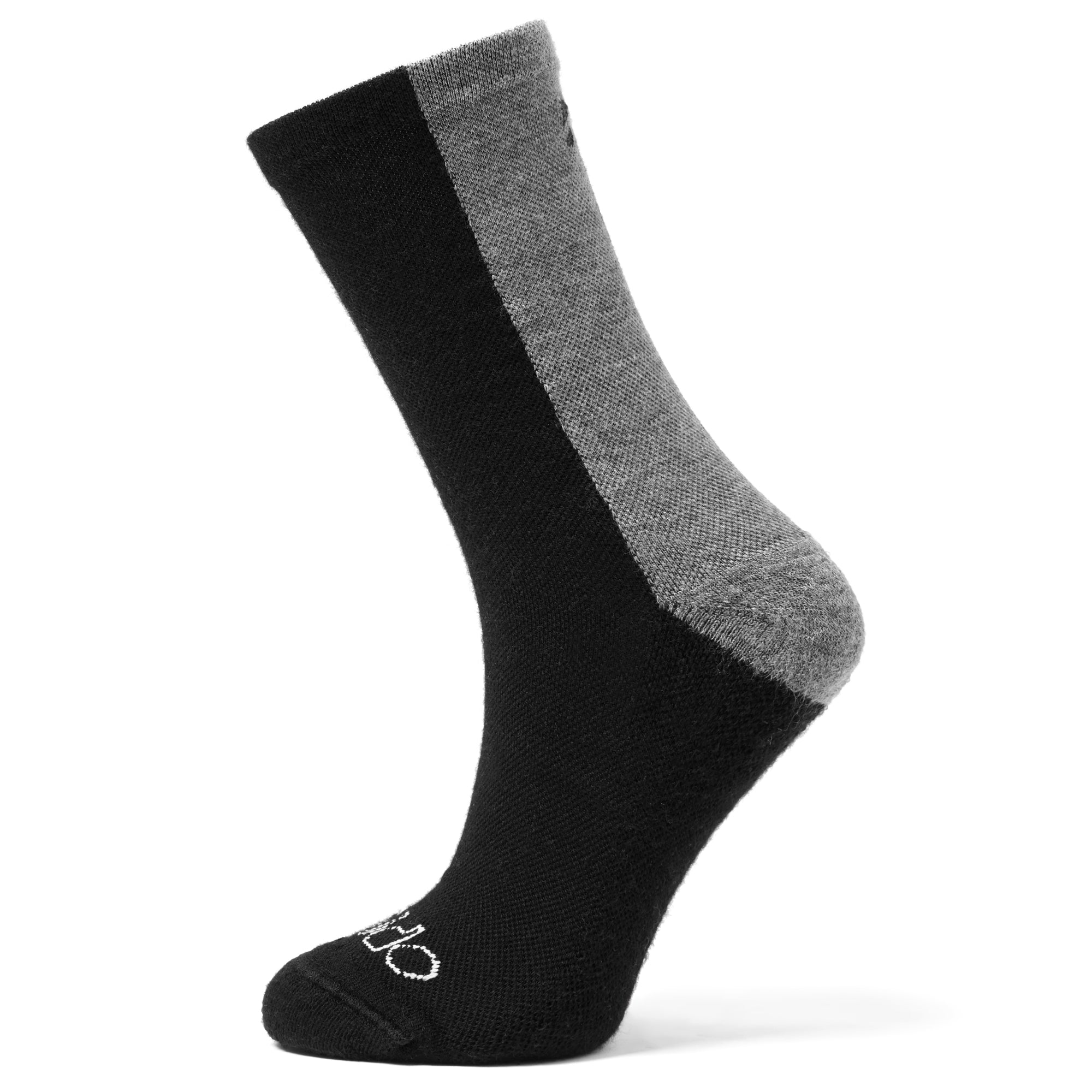 Merino Wool Cycling Socks - Black & Grey - Nüdo.cc