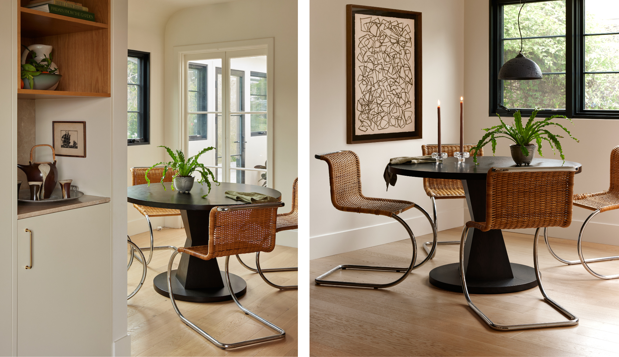 Engineered white oak flooring in a dining room