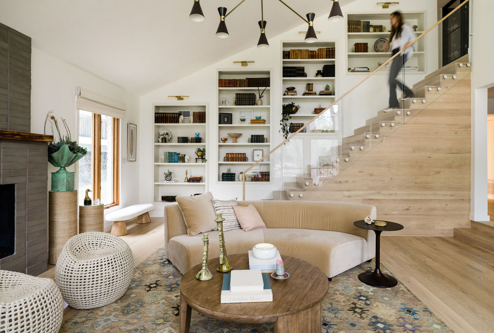 Little Square wood flooring on staircase on HGTV Why the Heck Did I Buy This House?