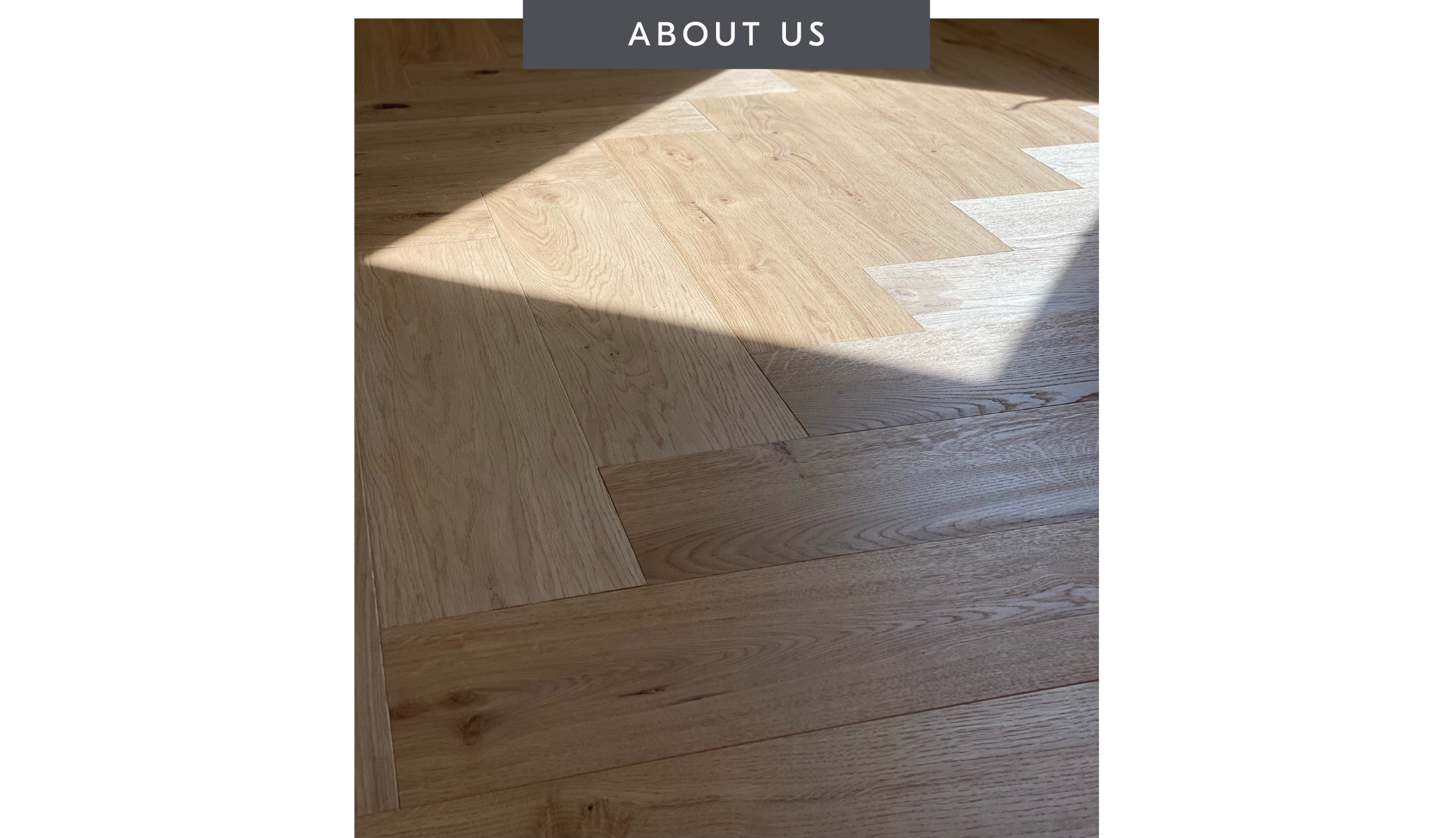 About Us: Stuga herringbone wood floors in a bedroom