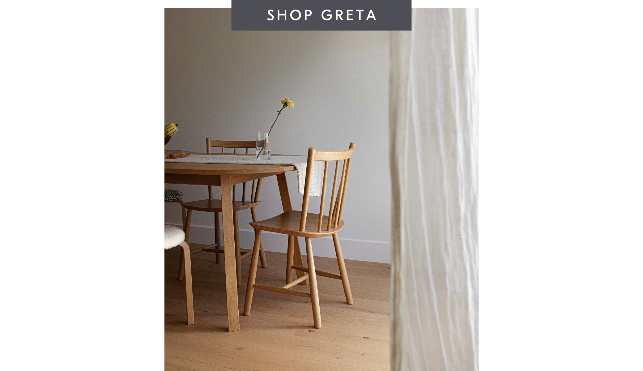 Greta modern white oak flooring in a dining room